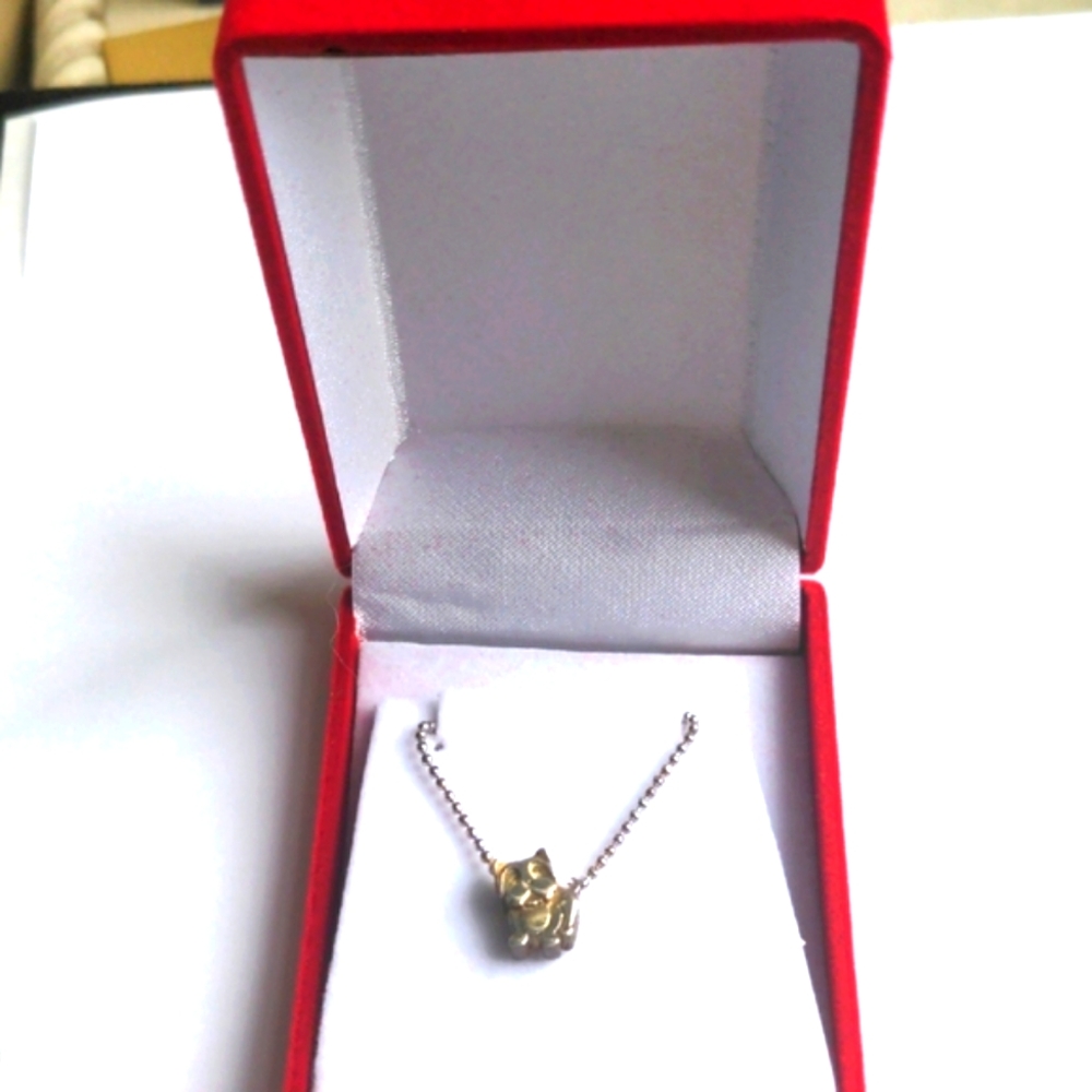 Alex Woo Sterling Silver Pendant.  NWT, Yorkie Dog, 16" Beaded Chain. Boxed - Picture 4 of 6